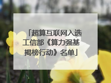 超算互联网入选工信部《算力强基揭榜行动》名单
