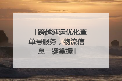 跨越速运优化查单号服务，物流信息一键掌握