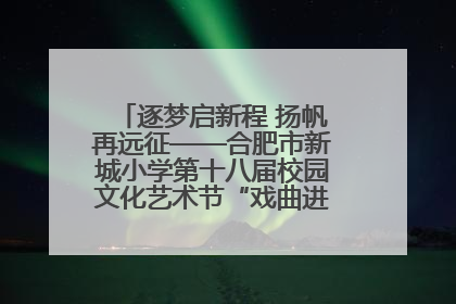 逐梦启新程 扬帆再远征——合肥市新城小学第十八届校园文化艺术节“戏曲进校园专场演出”