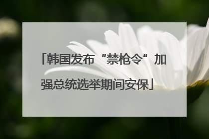 韩国发布“禁枪令”加强总统选举期间安保