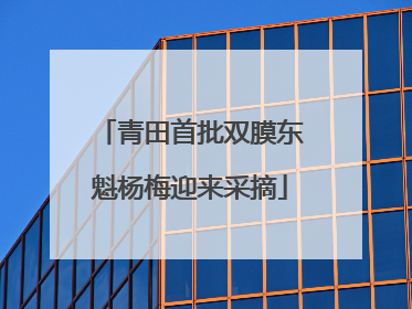 青田首批双膜东魁杨梅迎来采摘