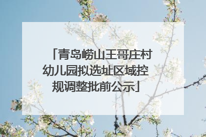 青岛崂山王哥庄村幼儿园拟选址区域控规调整批前公示