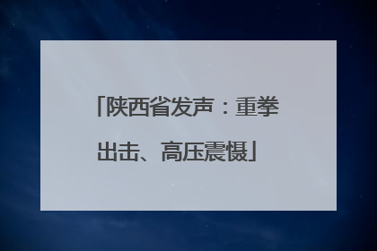 陕西省发声：重拳出击、高压震慑