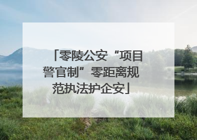 零陵公安“项目警官制”零距离规范执法护企安