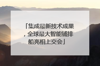 集成最新技术成果，全球最大智能铺排船亮相上交会