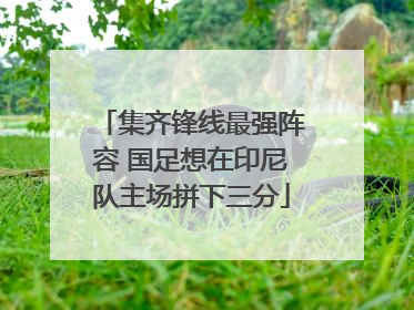 集齐锋线最强阵容 国足想在印尼队主场拼下三分