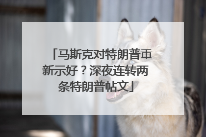 马斯克对特朗普重新示好？深夜连转两条特朗普帖文