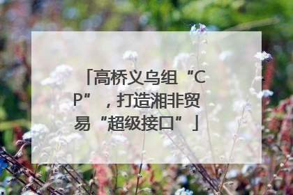 高桥义乌组“CP”，打造湘非贸易“超级接口”