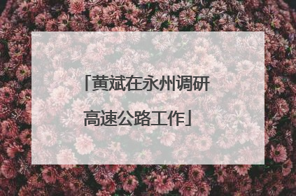 黄斌在永州调研高速公路工作