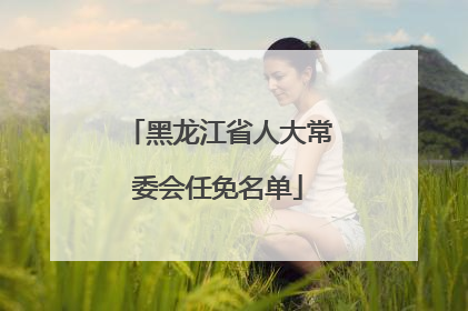 黑龙江省人大常委会任免名单