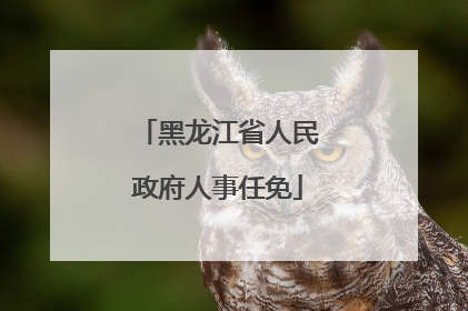 黑龙江省人民政府人事任免