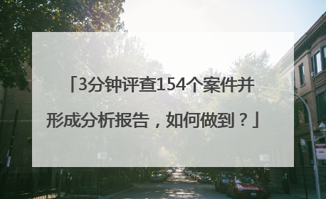 3分钟评查154个案件并形成分析报告，如何做到？