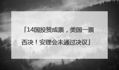 14国投赞成票，美国一票否决！安理会未通过决议