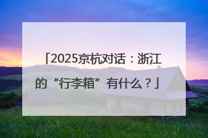 2025京杭对话：浙江的“行李箱”有什么？