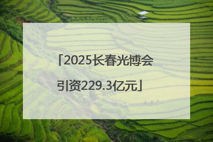 2025长春光博会引资229.3亿元