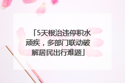 5天根治违停积水顽疾，多部门联动破解居民出行难题