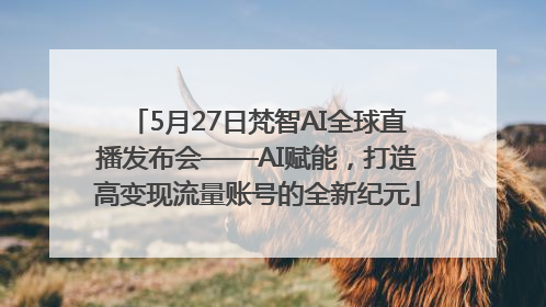 5月27日梵智AI全球直播发布会——AI赋能，打造高变现流量账号的全新纪元