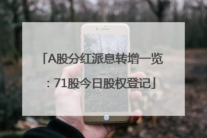 A股分红派息转增一览：71股今日股权登记