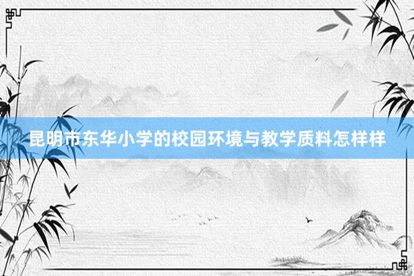 昆明市东华小学的校园环境与教学质料怎样样